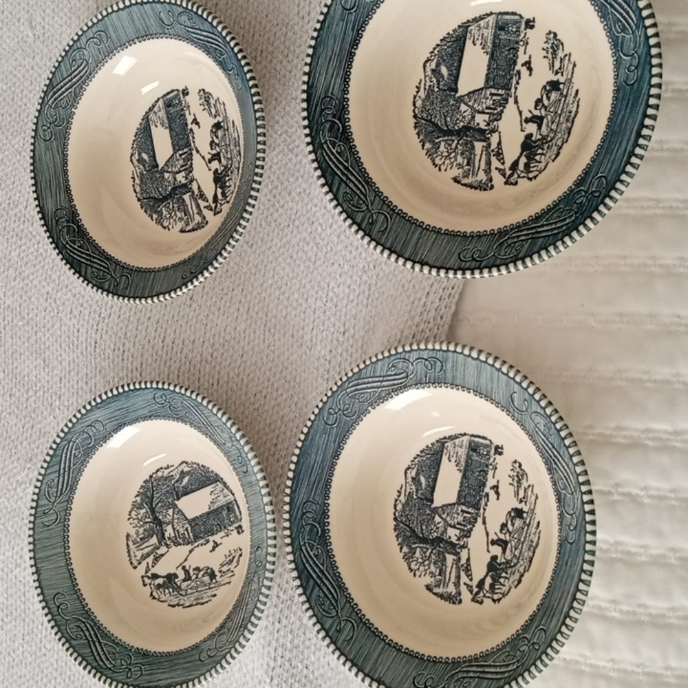 Vintage Currier and Ives small soup bowl